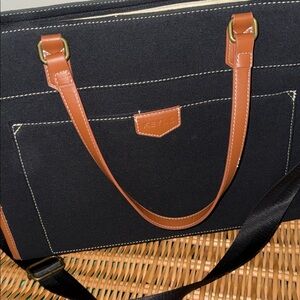 Black and Tan Laptop Bag for Women